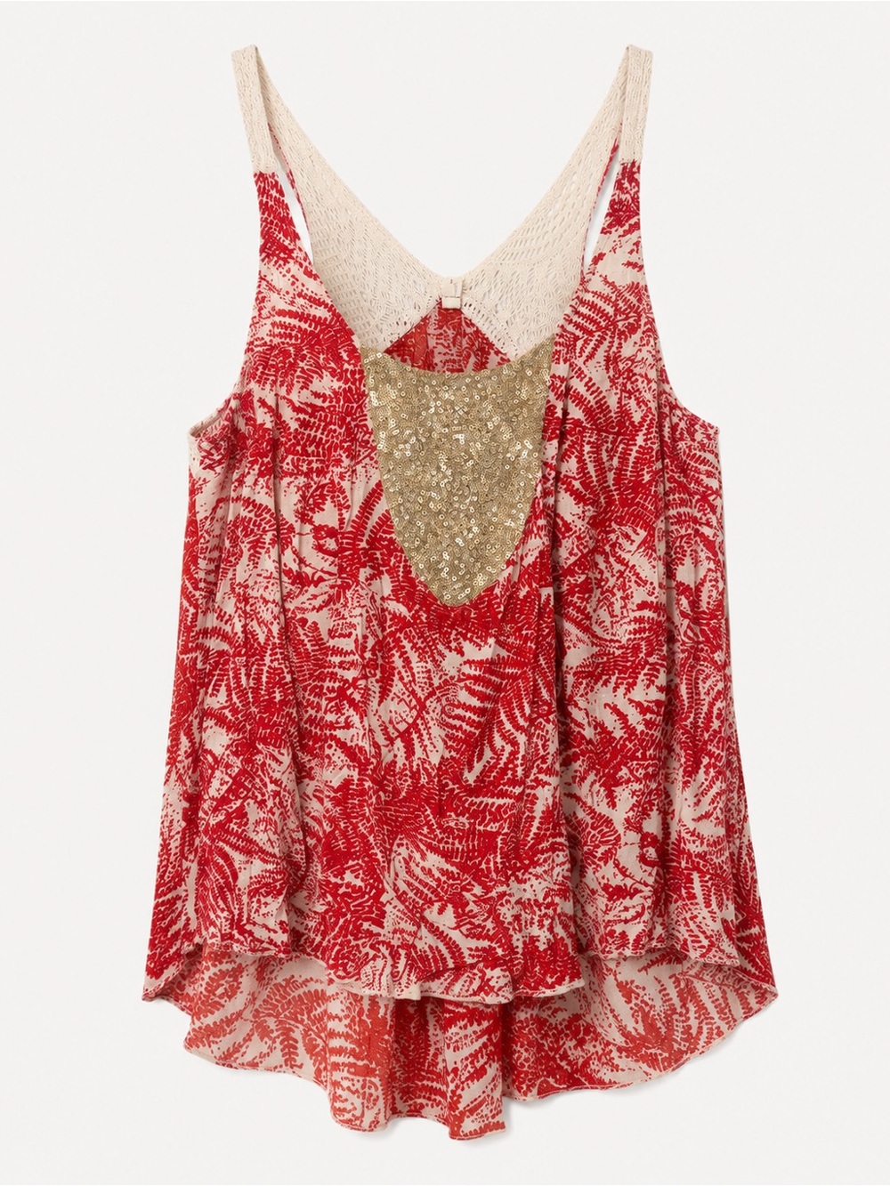 Y2K Crochet + Sequin Boho Tank Top • Size L